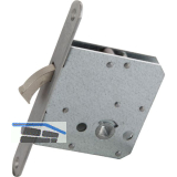 Schiebet�rschloss m. vernickeltem Bogenriegel, WC, DM 55, Stulp rund, Edelstahl