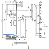 Schiebet�rschloss mit Bogenriegel und Springgriff, PZ, DM 55, rund, Edelstahl