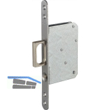 Schiebet�rschloss mit Stirnziehgriff 117 x 75 x 15,5 mm, rund, Edelstahl