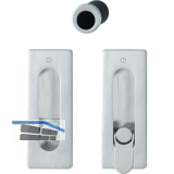 HOPPE Schiebet�rmuschel Set M464 - WC,eckige Rosette,Messing verchromt satiniert