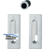 HOPPE Schiebet�rmuschel Set M464 - BB,eckige Rosette,Messing verchromt satiniert