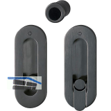 HOPPE Schiebet�rmuschel Set M472 -WC, ovale Rosette, Messing schwarz satiniert