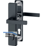 SH-Dr�ckergarnitur AUSTIN auf Schild PZ 92, RC2, T�rst�rke 67-77, schwarz matt