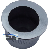 MARCHESI Stirnziehgriff Einlassma� � 25 mm, Aluminium verchromt matt
