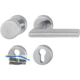 HOPPE Wechselgarnitur AMSTERDAM auf Rosette, T�rst�rke 37 - 42 mm,Edelstahl matt