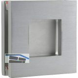 Schiebet�rmuschelpaar 6405 f�r Glas, eckig, Glasst�rke 8 - 10 mm,silber eloxiert