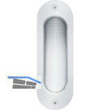 Schiebet�rmuschel FSB 4212 oval,40x120 mm,ungelocht,Edelstahl feinmatt