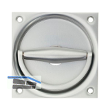 Klappringmuschelgriff KWS 5016, 90 x 90 mm, VK 8 mm, Lochteil, silber eloxiert