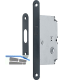 HOPPE Schiebet�rschloss mit Bogenriegel, WC, DM 50, rund, Messing schwarz matt