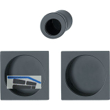 HOPPE Schiebet�rmuschel Set 4921 - BL, eckige Rosette, Aluminium schwarz matt