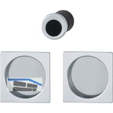 HOPPE Schiebet�rmuschel Set 4921 - BL,eckige Rosette, Aluminium verchromt matt