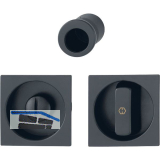 HOPPE Schiebet�rmuschel Set 4921 - WC, eckige Rosette, Aluminium schwarz matt