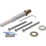 HOPPE Befestigungsset Sicherheits-Wechselgarnitur, VK abgesetzt, T�rst�rke 62-67