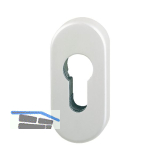 Schutzrosetten PZ oval au�en, 33 x 72 x 10, Aluminium silber eloxiert