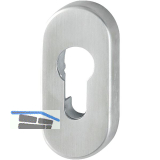 Schutzrosetten PZ oval au�en, 33 x 72 x 10, Edelstahl matt