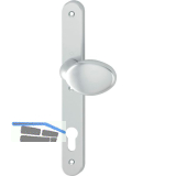 Knopfschild innen - fest PZ92, sichtbar geschraubt, Aluminium silber eloxiert