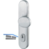 Sicherheits-Knopflangschild PZ88, mit Kernziehschutz, Edelstahl matt