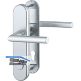 Sicherheits-Dr�ckergarnitur AMSTERDAM, PZ88 Kernziehschutz, RC2, silber eloxiert