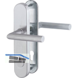 SH-Dr�ckergarnitur AMSTERDAM Langschild PZ88, RC2, mit Kernziehschutz,Edelstahl