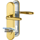 Sicherheits-Dr�ckergarnitur VERONA mit Kernziehschutz,PZ 88, RC2,Messing poliert