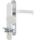 Wechselgarnitur LIVERPOOL - Schmalschild Knopf PZ, wahlweise, wei� RAL 9016