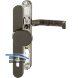 Wechselgarnitur LIVERPOOL - Schmalschild Knopf PZ, wahlweise, Alu braun elox