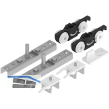 HELM 73 Beschlagset Holz minimale Einbauh�he ohne Laufschiene