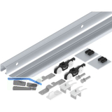 HELM 53 Beschlagset Wand Holz 50 kg Laufschiene L=1700 mm mit Blende silber