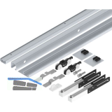 HELM 53 Beschlagset Wand Holz 50 kg Laufschiene L=1700 mm Blende D�mpfung silber