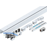 HELM GT-L 80 Beschlagset Glas 8-10,76 mm L=2000mm Deckenmontage silber eloxiert