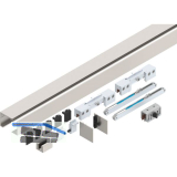 HELM GT-L 80 Beschlagset Glas 8-10,76 mm L=2000 mm Wandmontage Edelstahl-Effekt