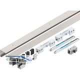 HELM GT-L 80 Beschlagset Glas 8-10,76 mm L=2000mm Deckenmontage Edelstahl-Effekt