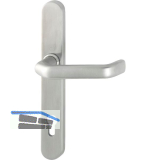 Schmalschild - Halbgarnitur LIVERPOOL - (Innen) PZ92, 8x50, Edelst. matt