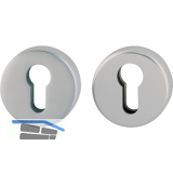 HOPPE Sicherheits-Zylinderrosettenpaar rund, Edelstahl matt