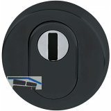 HOPPE Zylinderrosette au�en rund PZ mit Kernziehschutz, Edelstahl schwarz matt