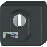 HOPPE Zylinderrosette au�en eckig PZ mit Kernziehschutz, Edelstahl schwarz matt