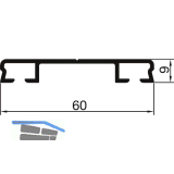 THYSSENKRUPP Syprotech Flachdeckschiene 60/9 ungelocht L=7000 mm Alu blank