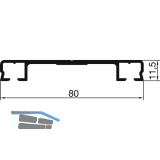 THYSSENKRUPP Syprotech Flachdeckschiene 80/11 ungelocht L=6000 mm Alu blank