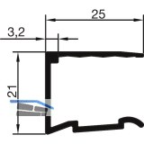 THYSSENKRUPP Syprotech Abschlussprofil U 16 mm light, L=6350 mm, Alu blank