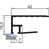 THYSSENKRUPP Syprotech Tropfnasenprofil U 16 mm, L=2100 mm, Alu blank