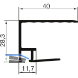THYSSENKRUPP Syprotech Tropfnasenprofil U 25 mm, L=6350 mm, Alu blank