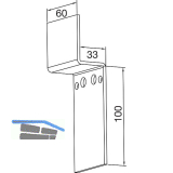 THYSSENKRUPP Syprotech Glashalter f�r Sprossenprofil 60/100, Alu blank