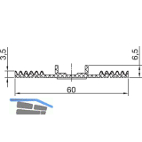 THYSSENKRUPP Syprotech Auflageband 60 f�r Glas, L=30 m, EPDM schwarz