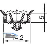 THYSSENKRUPP Syprotech Systemdichtung 5 f�r Kunststoff, L=60 m, EPDM wei�