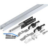 HELM 53 Beschlagset Decke Holz 50 kg Laufschiene L=1700 mm 1 D�mpfung silber