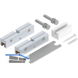 HELM 53 Glasklemmst�ck-Set ESG 8 mm H-22 mm silber