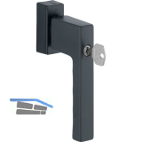 HOPPE Fenstergriff TOULON Sperrzylinder, VK 32-42 mm, Aluminium schwarz matt