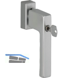 HOPPE Fenstergriff TOULON Sperrzylinder, VK 32-42 mm, Aluminium Edelstahl Effekt