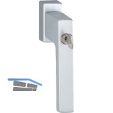 HOPPE Fenstergriff TOULON Sperrzylinder TBT, VK 7x43 mm , silber eloxiert