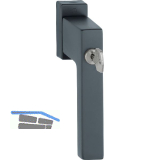 HOPPE Fenstergriff TOULON Sperrzylinder TBT, VK 7x43 mm, schwarz matt